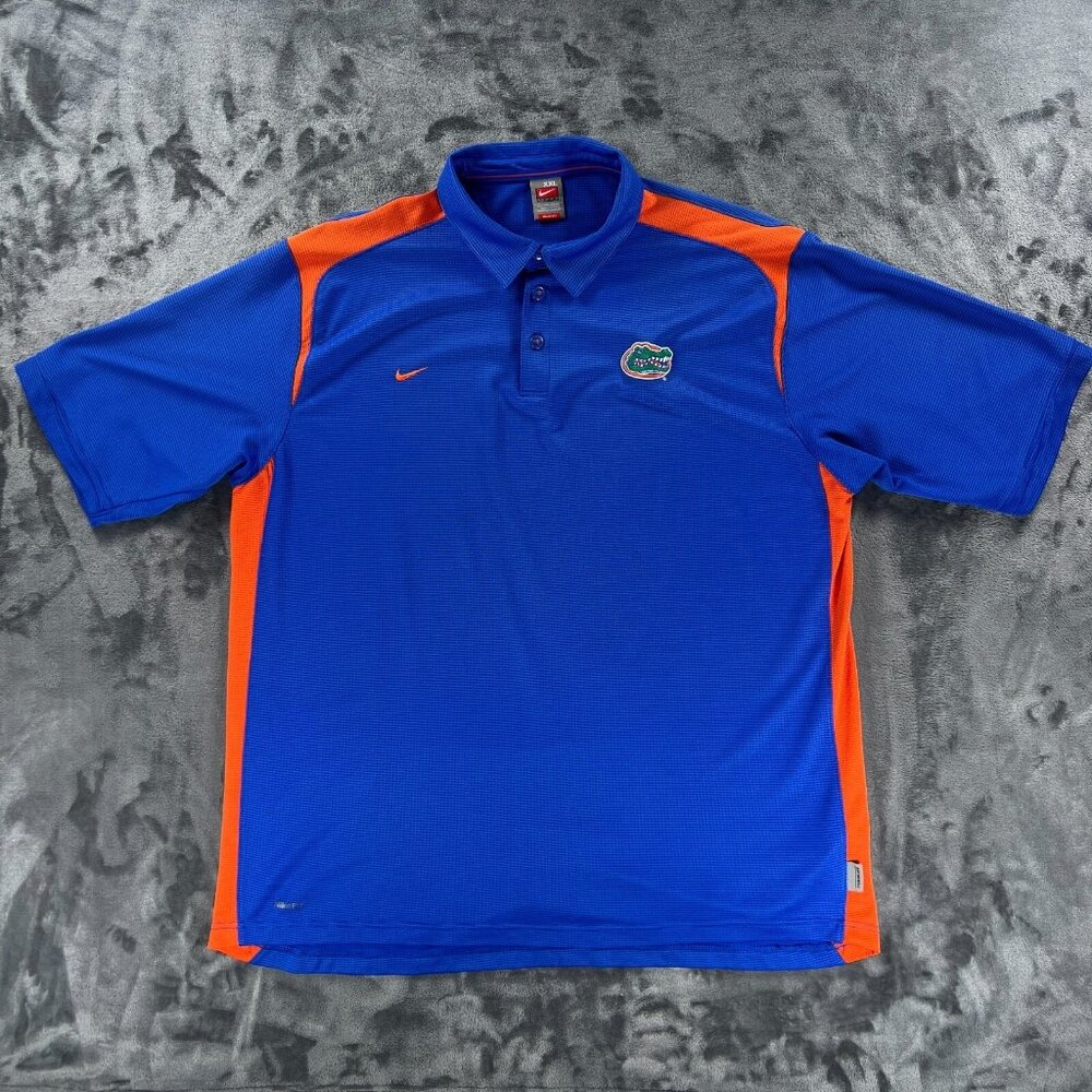 Nike Team Polo Shirt Men XXL University Florida Gators Vintage Y2K Team Jersey